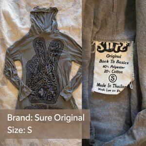 Sure Original Gray Hoodie with Peace Sign
